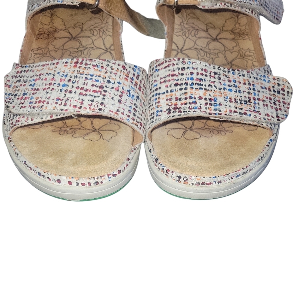 Ganter Women's Open Toe Velcro Fastener Leather Multicolor Sandals 37 - Picture 4 of 9